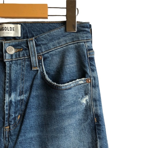 AGOLDE Kye Mid Rise Straight Crop Blue Jeans Size 23 Notion medium wash NWT NEW - Picture 7 of 16